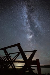 Milky Way on Manitou Island in the Apostle Islands National Lakeshore near bayfield wisconsin