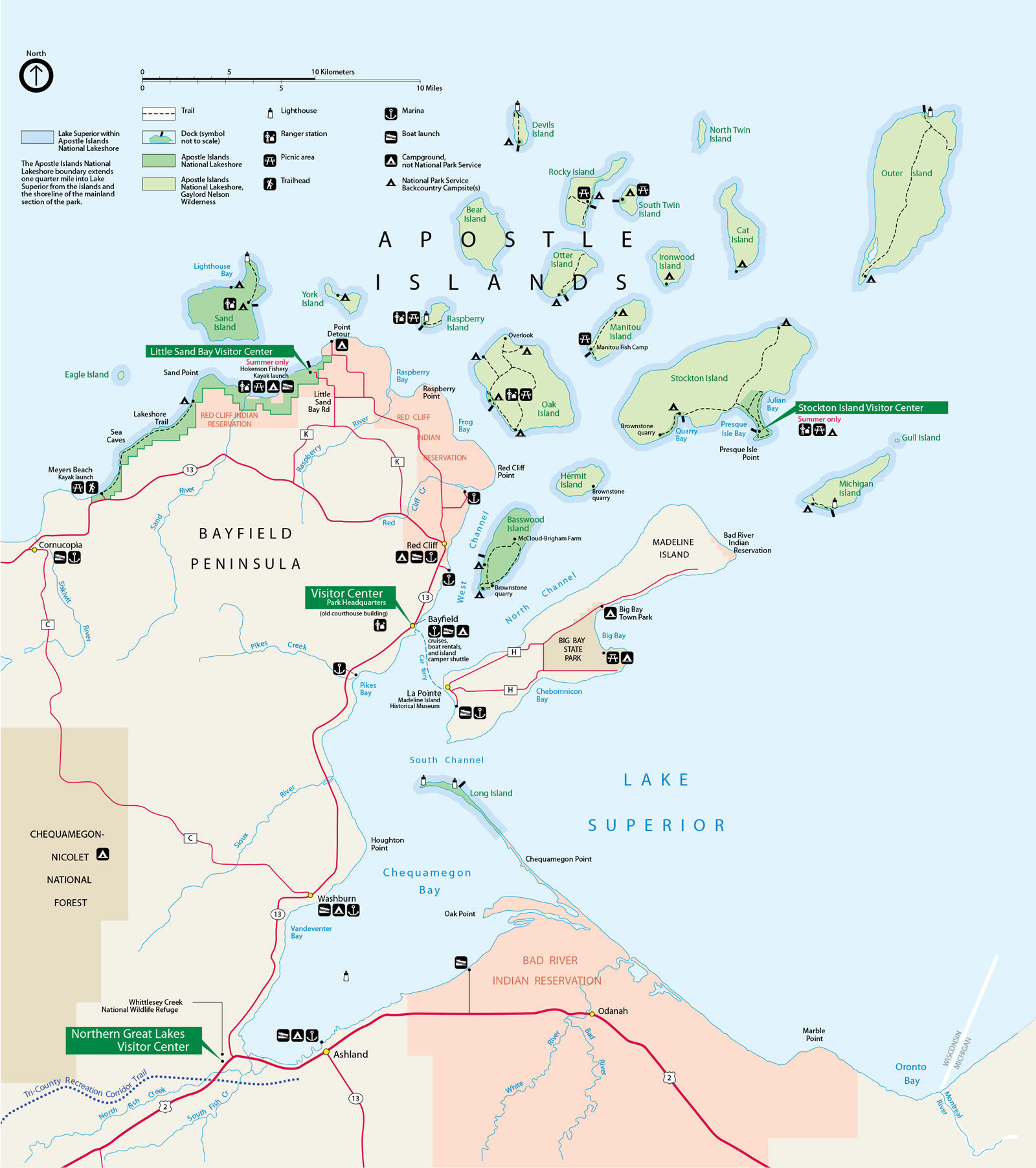 map of the apostle islands wisconsin