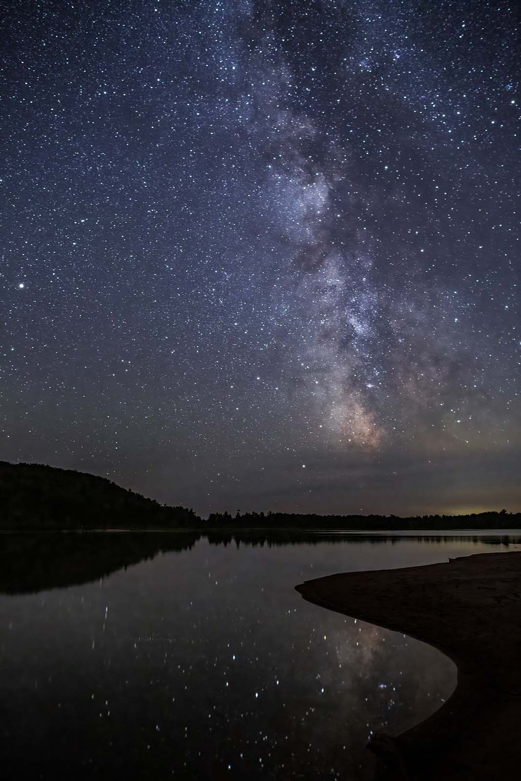 milky way over outer island in the apostle islands national lakeshore
